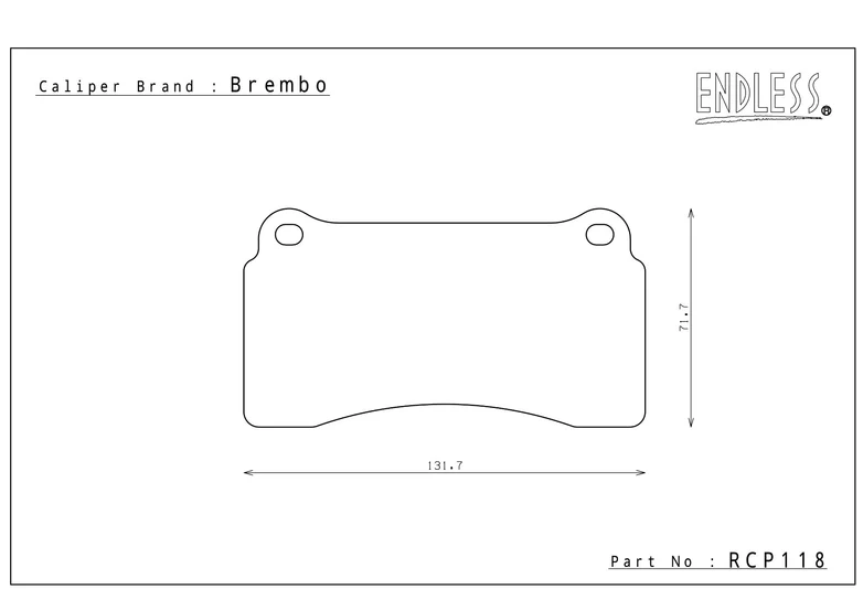 ENDLESS ブレーキパッド RCP118MXPL NISSAN REAR ENDLESS MX72 Plus