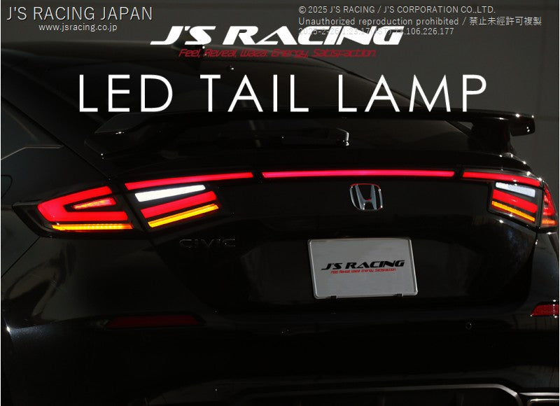 J's Racing LED Tail Lights (Red Light Bar) - 2023+ Honda Civic