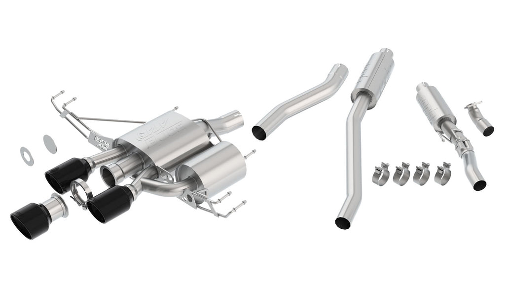 Borla ATAK Cat-Back Exhaust w-Ceramic Black Exhaust Tips - 2017-2021 Honda Civic Type R FK8