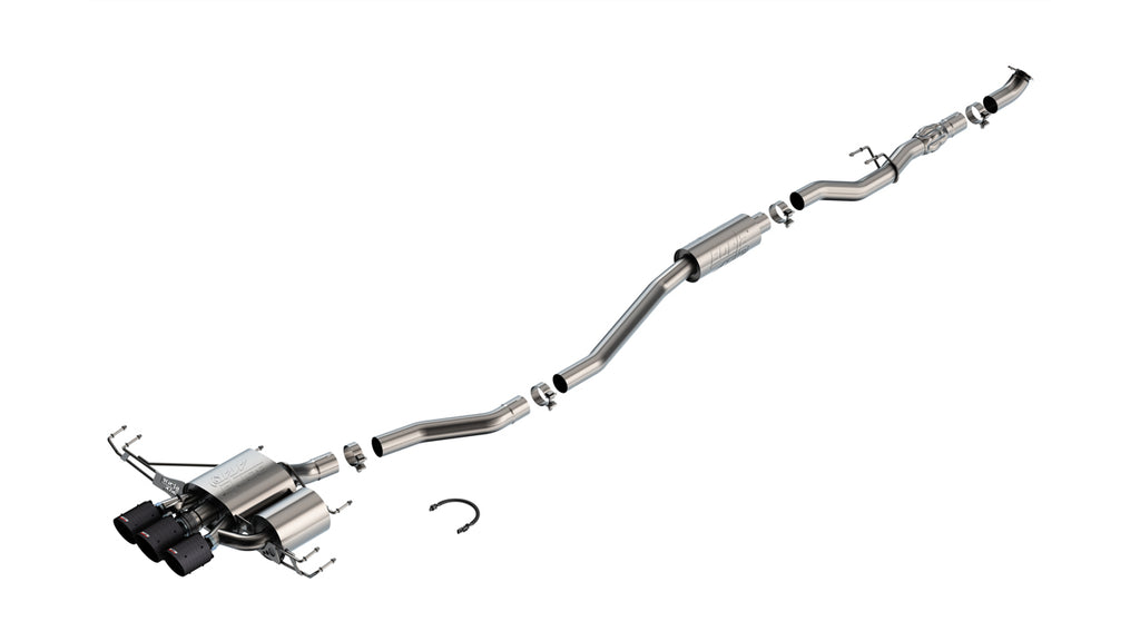 Borla ATAK Catback Exhaust with 4in Black Anodized Carbon Fiber Tips - 2023 Honda Civic Type R FL5