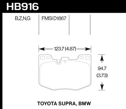 Hawk Performance Front Brake Pads - 2020+ Toyota GR Supra (3.0 Premium)