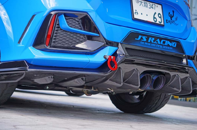 J's Racing FK8 Rear Diffuser and Under Spoiler