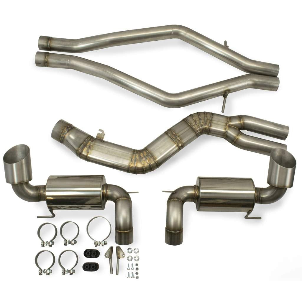 ETS Exhaust for stock 3.15" downpipe with dual 3" outlets for the 2020+ A90 Supra