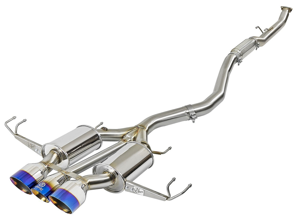 aFe Takeda 3" 304SS Cat-Back Exhaust w-Blue Flame Tips - 17+ Honda Civic Type R FK8