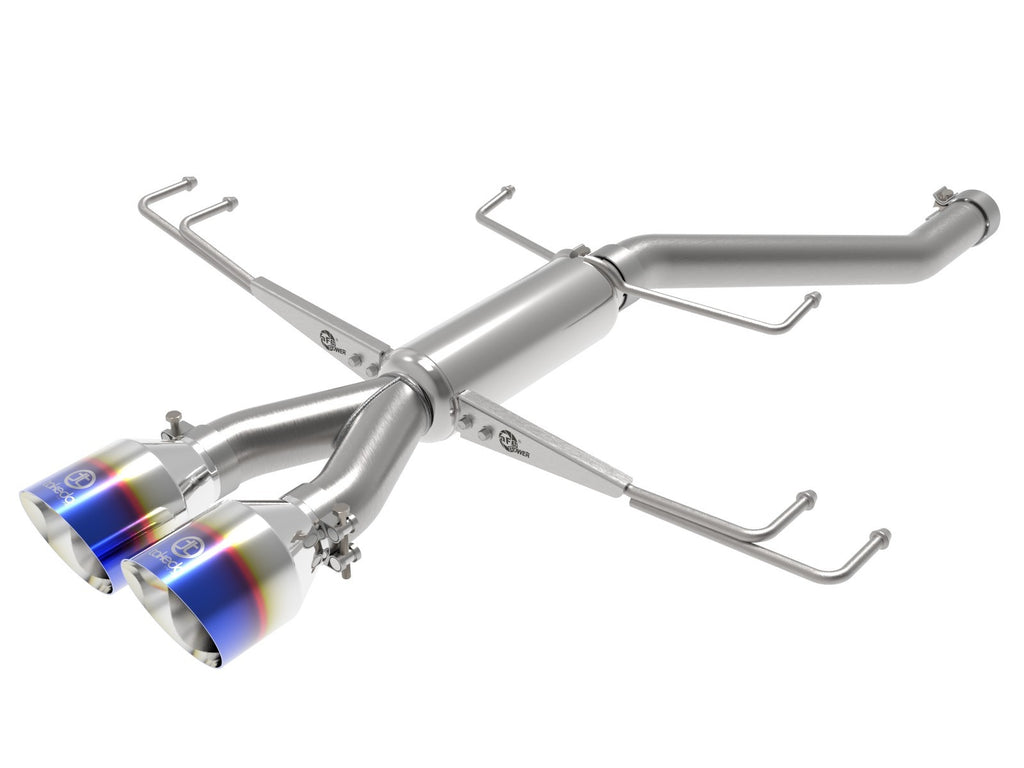 aFe Takeda 2.5" 304SS Axle-Back Exhaust w-Blue Flame Tips - 17+ Honda Civic Type R FK8