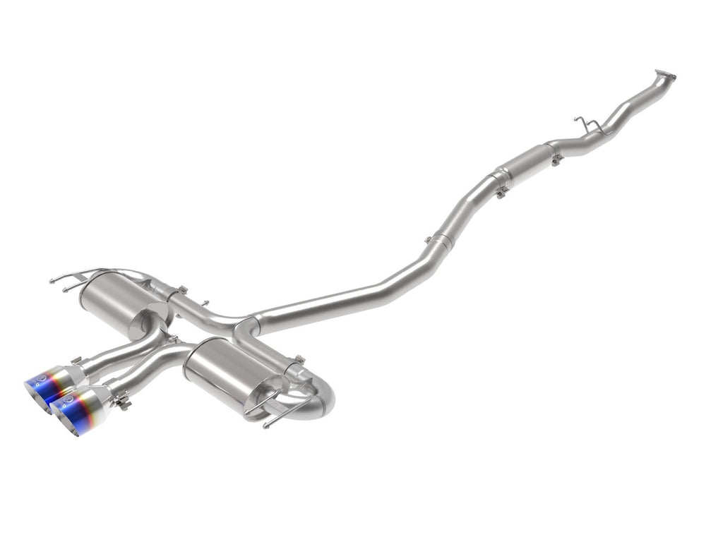 aFe Takeda 3"-2.5" 304SS Cat-Back Exhaust w-Blue Flame Tips - 16+ Honda Civic Hatchback