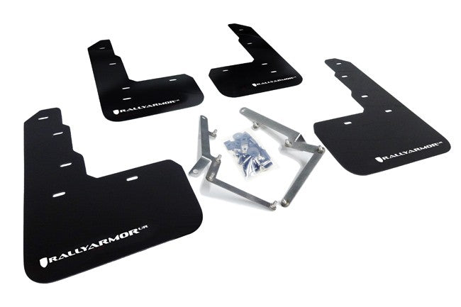 Rally Armor UR Black Mud Flap w- White Logo - 2017+ Honda Civic Type R FK8
