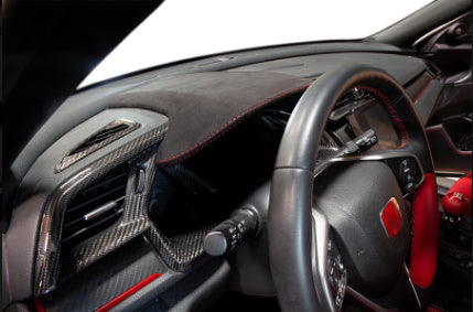 Revel GT Dry Carbon Center Dash Cover With Alcantara Cover - 2017+ Honda Civic Type R FK8