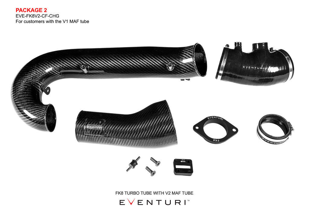 Eventuri Carbon Charge Pipe + V2 MAF for 2017+ FK8 Civic Type-R