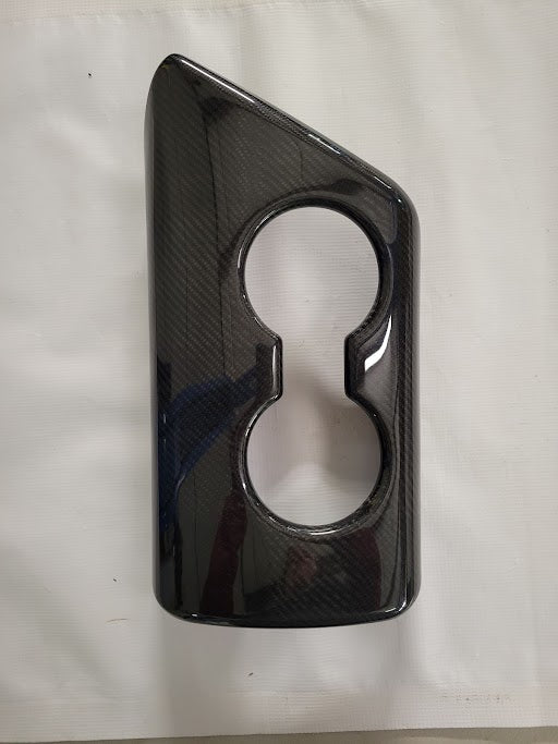 EPR Gloss Carbon Fiber Armrest Console Cup Holder Cover LHD - Toyota A90 Supra