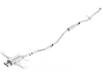 BORLA S-Type Cat-Back Exhaust System Dual Round Rolled Angle Cut Tips - 2017-2021 Honda Civic Sport