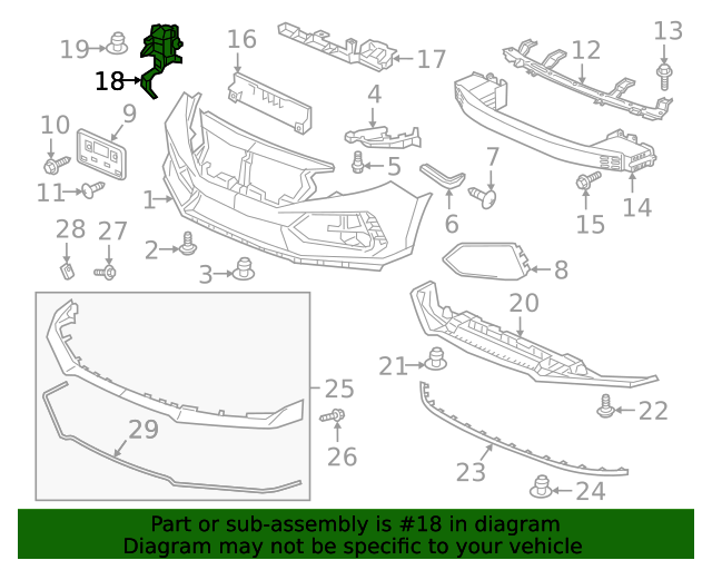 Honda OEM Front Right Side Bumper Inductions for 2017+ Honda Civic Type R FK8